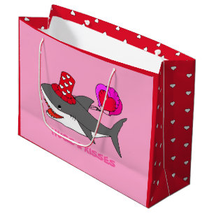 Grand Sac Cadeau Requin de la Saint Valentin