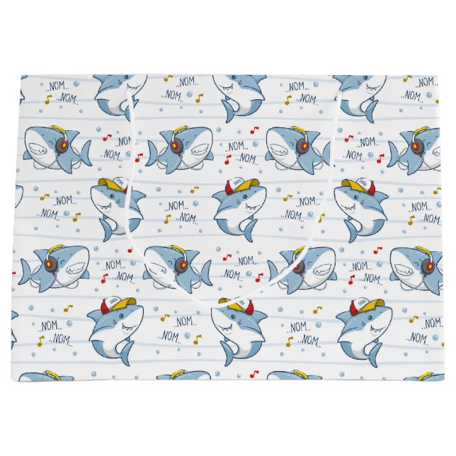 Grand Sac Cadeau Requin mignon (Devant)