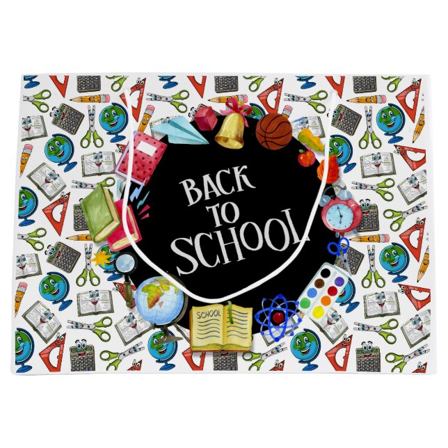 Grand Sac Cadeau Retour À L'École (Devant)