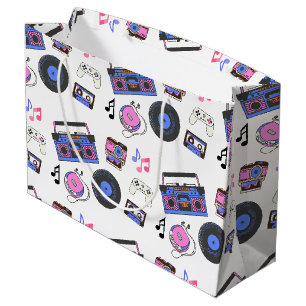 Grand Sac Cadeau Retro 1980's Era Music Anniversaire