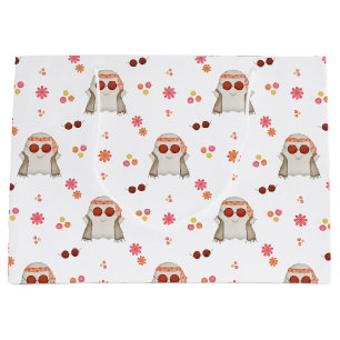 Grand Sac Cadeau Retro Halloween Cute Kids Floral Ghost