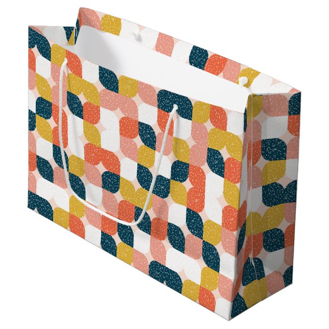 Grand Sac Cadeau Rétro motif géométrique de Bauhaus (Devant Angle)