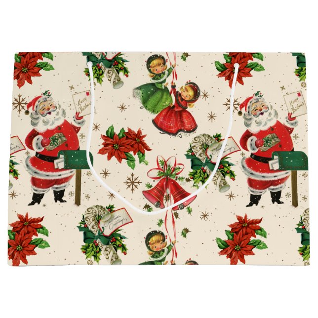 Grand Sac Cadeau Retro Treasures Christmas  (Devant)