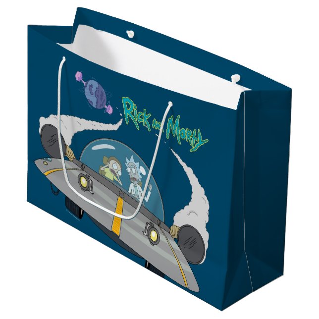 Grand Sac Cadeau RICK ET MORTY™ | Vol En Navire Spatial (Devant Angle)
