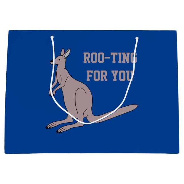 Grand Sac Cadeau Roo-ting pour vous mignon Aussie Funny Kangaroo Pu (Devant)