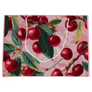 Grand Sac Cadeau Rose cerise rétro