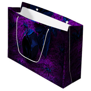 Grand Sac Cadeau Rose noir éffrayant, araignées noires, violet, ZSG
