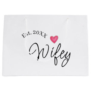 Grand Sac Cadeau Rouge cœur de femme mariée année future épouse de