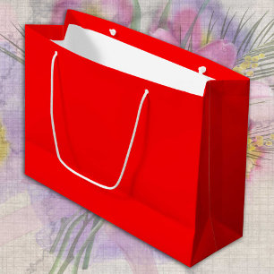 Grand Sac Cadeau Rouge Couleur solide minimaliste Festif