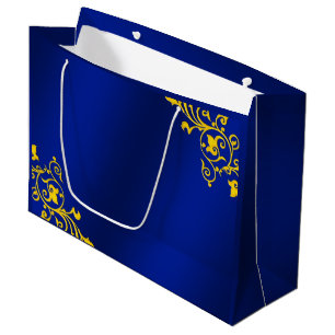 Grand Sac Cadeau Royal Blue and Gold
