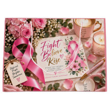 Ruban rose floral de sensibilisation au cancer du 
