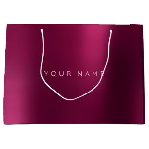 Grand Sac Cadeau Ruby Rouge Blanc Plum Minimal Faveur Cadeau Ombre