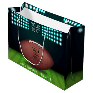 Grand Sac Cadeau Rugby Thème ajouter le logo