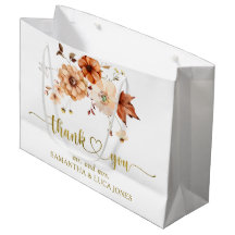 Rust Fall in Love Gold Foil Cream Wedding Favor