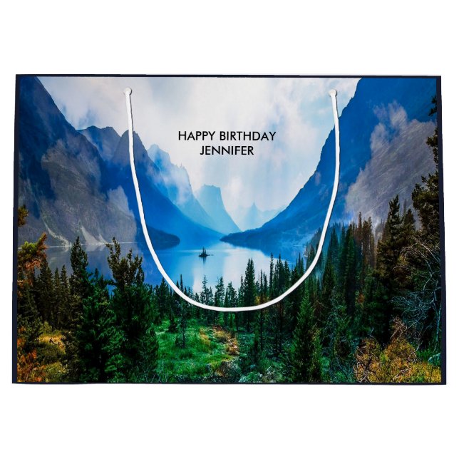 Grand Sac Cadeau Rustic Country Mountains Nature Pittoresque (Devant)