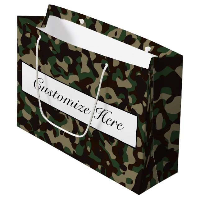 Grand Sac Cadeau Sac-cadeau camouflé (Devant Angle)