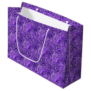 Grand Sac Cadeau Sac-cadeau classique violet Paisley