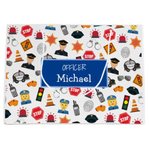 Grand Sac Cadeau Sac-cadeau de l'Motif du policier de Little Boy
