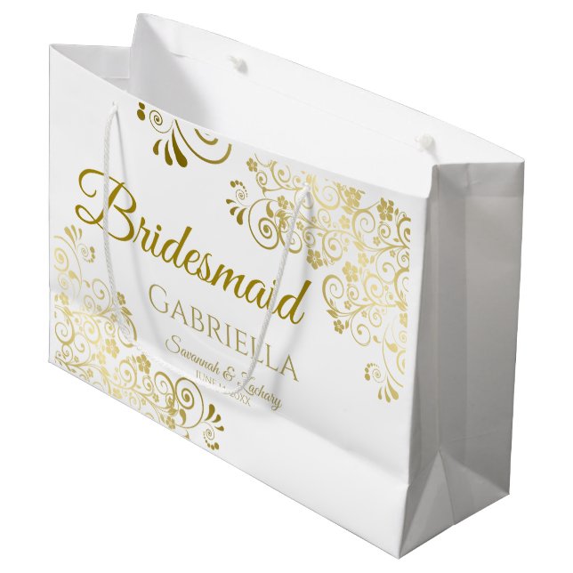 Grand Sac Cadeau Sac-cadeau Mariage de Bridesmaid - Grand (Devant Angle)