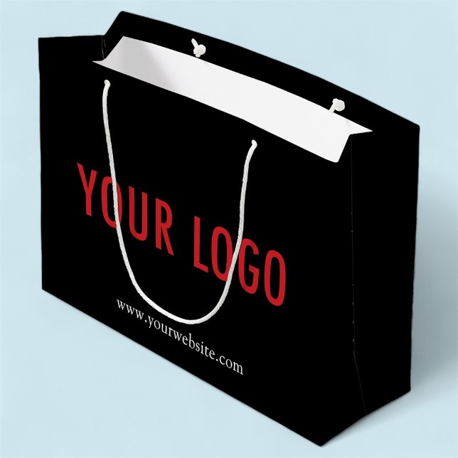 Grand Sac Cadeau Sac-cadeau noir personnalisé avec logo de l'entrep (MISOOK 12.5 x 4 x 9 inch Black Gift Bag with Logo)