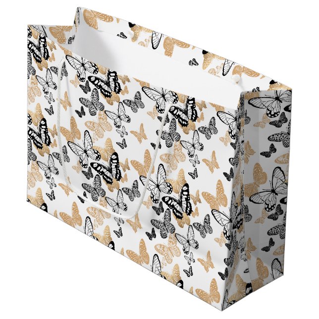 Grand Sac Cadeau Sac-cadeau Papillons (Devant Angle)