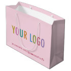 Sac-cadeau personnalisé rose fardé avec logo de l'