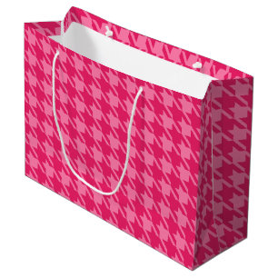 Grand Sac Cadeau Sac-cadeau Pink Houndstooth