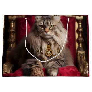 Grand Sac Cadeau "Sac de conception de chat joueuse - Accessoire mi