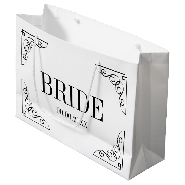 Grand Sac Cadeau Sacoche cadeau mariage de fête de mariée personnal (Devant Angle)