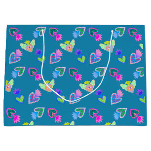 Grand Sac Cadeau Sacred Hearts Folk Art