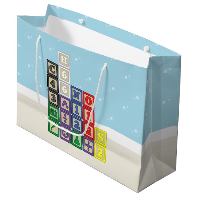 Grand Sac Cadeau Sacs-cadeaux de Future Chemist's Blocks (Devant Angle)