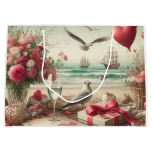 Grand Sac Cadeau Saint-Valentin côtière/nautique