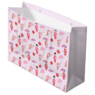 Grand Sac Cadeau Sakura Cerry Blossom Japonaise Fête d'Anniversaire