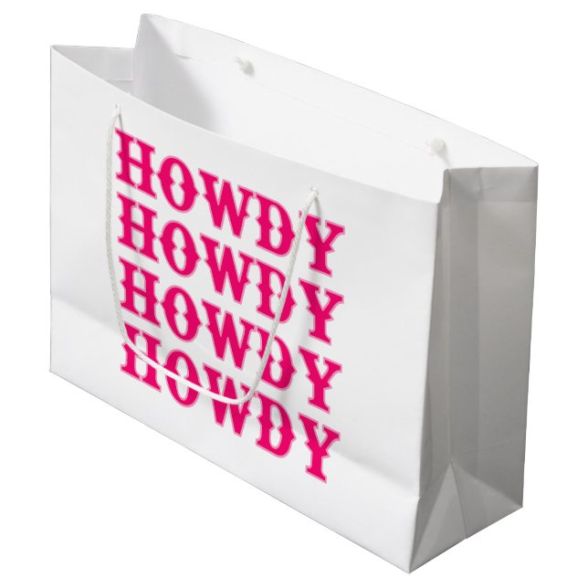 Grand Sac Cadeau Salut Cowgirl Disco Dernier Rodéo (Devant Angle)