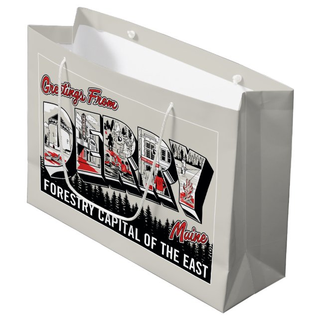 Grand Sac Cadeau Salutation De Derry Maine (Devant Angle)