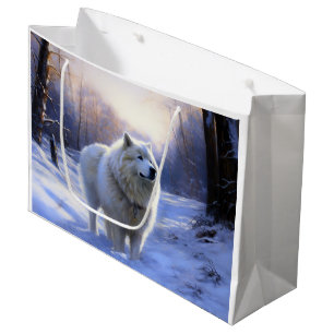 Grand Sac Cadeau Samoyed Let It Snow Christmas
