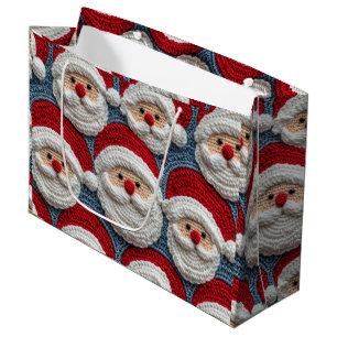 Grand Sac Cadeau Santa Claus crochet motif