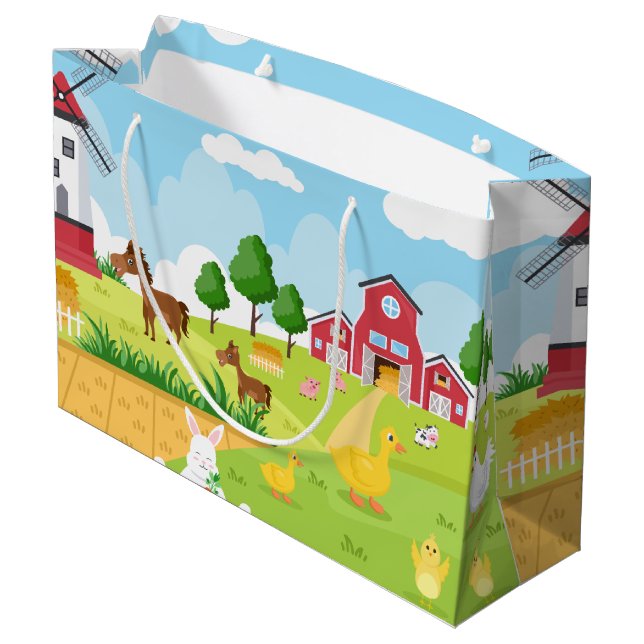 Grand Sac Cadeau Scène agricole du pays cool (Dos Angle)