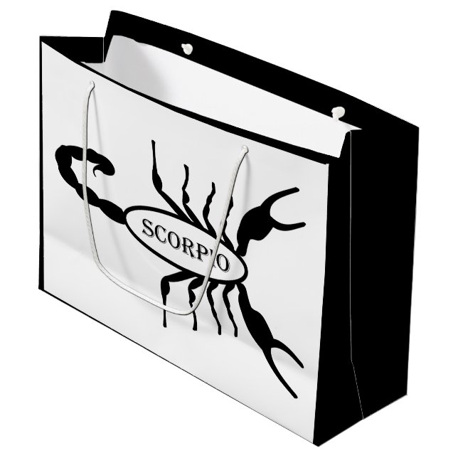 Grand Sac Cadeau Scorpio noir Scorpion étoile (Devant Angle)