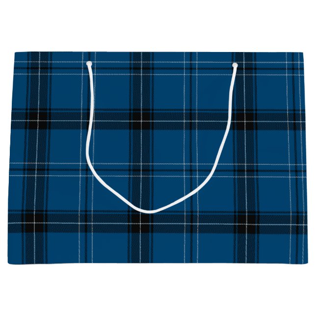 Grand Sac Cadeau Scottish Ramsay Blue Tartan (Devant)