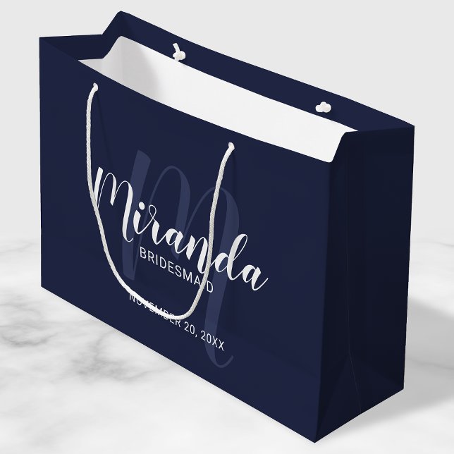 Grand Sac Cadeau Script moderne lettres d'honneur personnalisées Ma (Créateur téléchargé)