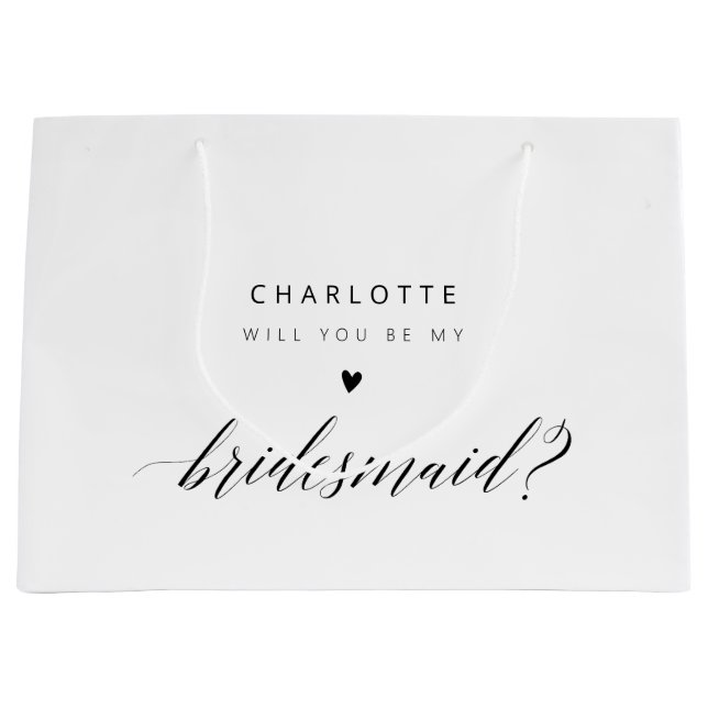 Grand Sac Cadeau Serez-Vous Ma Femme D'Accueil ? Proposition modern (Devant)