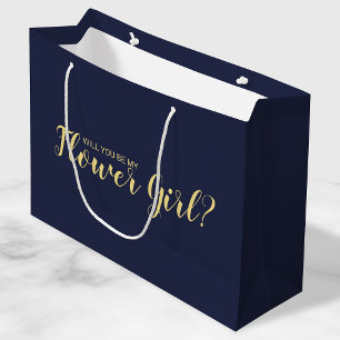 Grand Sac Cadeau Serez-Vous Ma Fille Fleur ? Proposition moderne