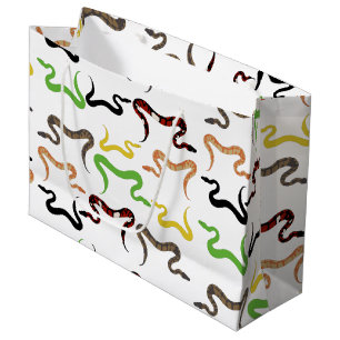 Grand Sac Cadeau Serpents colorés Python Reptile Motif