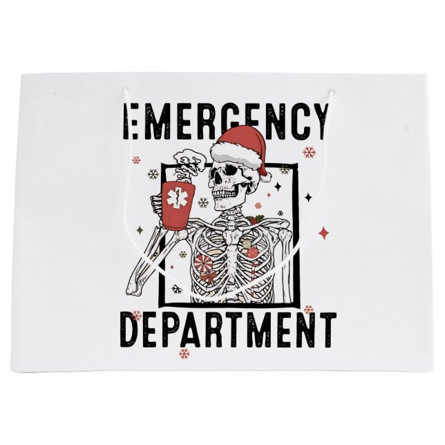 Grand Sac Cadeau Service d'urgence Skeleton Nuring Coffee Lover (Devant)