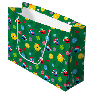 Grand Sac Cadeau Sesame Street Christmas Tree Motif