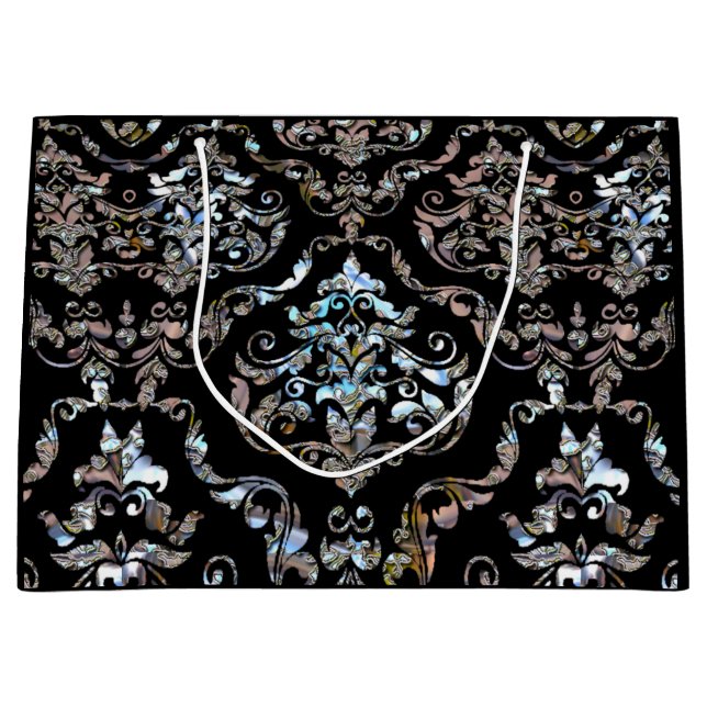 Grand Sac Cadeau Shalliveye III Baroque Damask Élégance  (Devant)