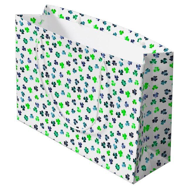 Grand Sac Cadeau Shamrock de la Saint Patrick  (Dos Angle)