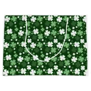 Grand Sac Cadeau Shamrock vert, Saint Patrick's Day