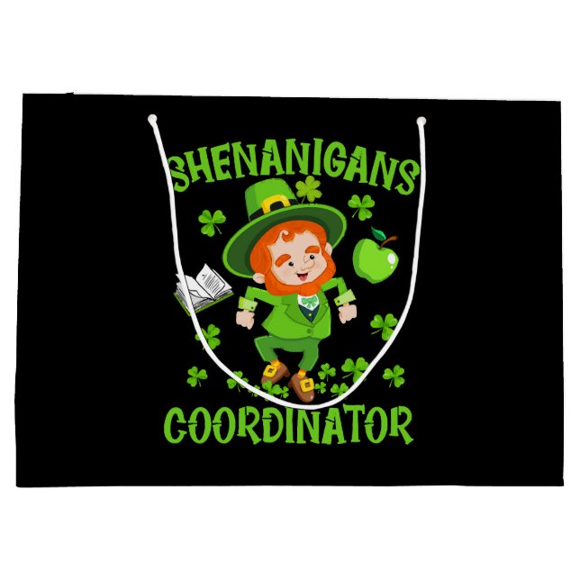 Grand Sac Cadeau Shenanigans Coordonnateur Funny Enseignant St Patr (Dos)